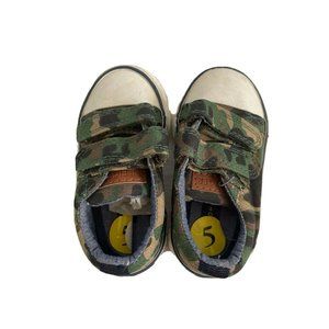 Tommy Hilfiger Kids Boy's Touch Strap Low-Top Sneakers Military Green Size 5